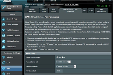 Port Forwarding For an FTP Server