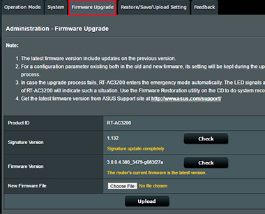 Update Asus Router Using Web GUI